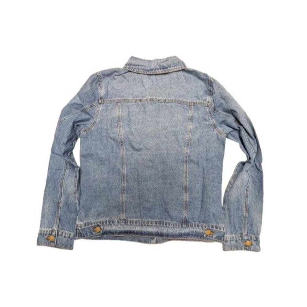DYI Women's Blue Jean Material Denim Jacket Denim Blue Size Large - Picture 3 of 6